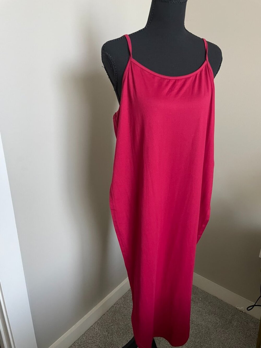 Red Long‑Front Draped Top & Wide‑Leg Pants Set – Lightweight, Chic Two‑Piece